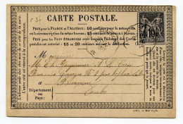 !!! CARTE PRECURSEUR TYPE SAGE CACHET DE CONVOYEUR STATION BESANCON - Cartes Précurseurs