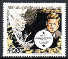 CENTRAFRIQUE A 303 Apollo XIII, Moonlanding, Armstrong, J.F Kennedy, USA - Etats-Unis