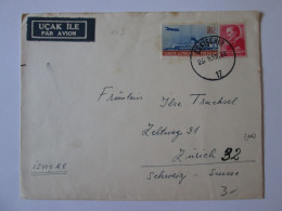 Turquie/Turkey-Eskișehir Enveloppe Recommandee Par Avion 1955/Registered Cover Air Mail 1955 - Storia Postale
