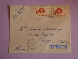 BV3 MADAGASCAR BELLE LETTRE 1952 PETIT BUREAU TSARATANUMA A TROYES FRANCE +  +AFF. INTERESSANT - Lettres & Documents