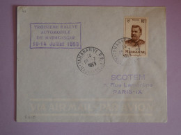 BV3 MADAGASCAR BELLE LETTRE  1953 3EME RALLYE . A PARIS   FRANCE  +  +AFF. PLAISANT - Covers & Documents