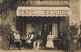 Voiron * Carte Photo * Devanture Du Café De La Banque GALLIN Avenue De Romans * Commerce Villageois - Voiron