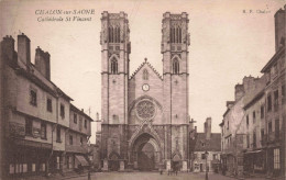 FRANCE - CHALON SUR SAONE - Cathédrale Saint-Vincent - Place - Boutiques  - Papeterie  - Animé - Carte Postale Ancienne - Chalon Sur Saone