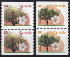 MiNr. 1405, 1407 Kanada (Dominion) 1994, 25. Febr./1995, 27. März. Freimarken: Obstbäume - AUS MARKENHEFTCHEN **/MNH - Ungebraucht