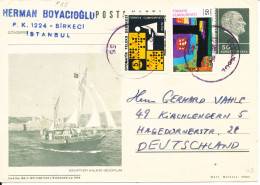 Turkey Postal Stationery Postcard Uprated And Sent To Germany 12-8-1975 - Postwaardestukken