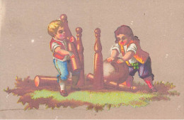 Jeux * Illustrateur * Le Jeu De Quilles * Boule * Enfants * Chromo Ancien - Speelkaarten