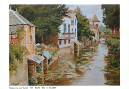 Dép 78 - Arts - Tableaux - Peintre Claude Jousset - St - Saint Nom La Breteche -Maisons Au Bord Du Loir- Publicité Vente - St. Nom La Breteche