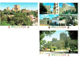 Lot 3 Cpm - Portugal - Bragança - Château - MONUMENT Voiture Blason - Bragança