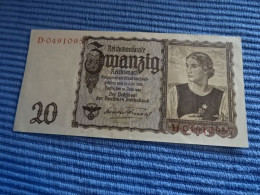 Banknote 20 Reichsmark  16.6.1939 (Tirolerschein) - 20 Reichsmark