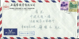 CHINE LETTRE 7c  CENTS   SHANGHAI PAR AVION LETTRE COVER - Cartas & Documentos