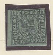 ALLEMAGNE -BERGEDORF -1861- N°2 : 1/2 S -NOIR /BLEU VERDATRE NSG - Bergedorf