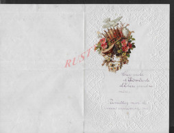 ANCIENNE LETTRE TYPE CANIVET DECOUPIS FLEUR & OISEAUX COLOMBES DE MARIE MARTIN À ROCHE LA MOLIÈRE 1914 : - Flores