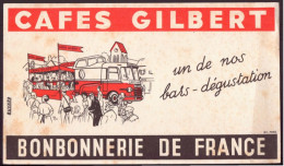 Buvard ( 21 X 12,5 Cm ) " Cafés Gilbert " ( Rousseurs, Pliures ) - Koffie En Thee