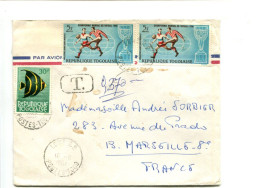 Rép. Togolaise - Affranchissement Sur Lettre - Football / Poisson / Fleurs - Togo (1960-...)