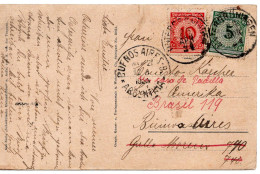 67684 - Deutsches Reich - 1924 - 10Pfg Korbdeckel MiF A AnsKte UNTERGROENINGEN -> BUENOS AIRES (Argentinien) - Cartas & Documentos