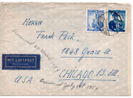 67696 - Österreich - 1954 - S2,40 Trachten MiF A LpBf WIEN -> Chicago, IL (USA) - Briefe U. Dokumente