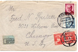 67698 - Tschechoslowakei - 1945 - 15Kcs Masaryk MiF A LpBf (Klappe Fehlt) ČADCA -> Chicago, IL (USA) - Cartas & Documentos