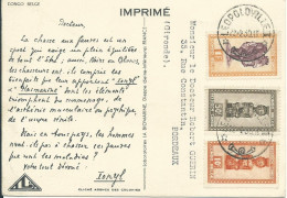 CONGO BELGE CARTE  1F60 LEOPOLDVILLE POUR BORDEAUX ( GIRONDE ) DE 1930 PUB IONYL  LETTRE COVER - Lettres & Documents