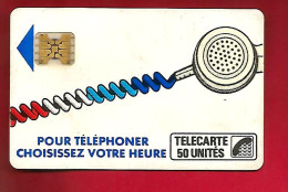 Télécarte 50 Unités France Télécom Pour Téléphoner Choisissez Votre Heure Téléphone Cordon Bleu Blanc Rouge Fonds Blanc - Ohne Zuordnung