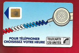 Télécarte 120 Unités France Télécom Pour Téléphoner Choisissez Votre Heure Téléphone Cordon Bleu Blanc Rouge Fonds Bleu - Non Classificati