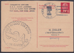 USS Hardo En Garde SSN 604 Cachet 1966, U.S.S. Howard W. Silmore, Germany Card P75A - Cartes Postales Privées - Oblitérées