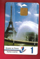 Télécarte Mairie De Paris Monument Parisien La Tour Eiffel - Carte De Stationnement ? - Tarjetas De Estacionamiento (PIAF)