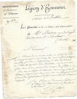 Document  LEGION D ' HONNEUR   NANTES 1806  47 ANGERS + Legion D'honneur(manus) + DEB DE CLISSON Manus Pour La Charente - Sin Clasificación