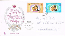 50767. Carta F.D.C. ROSEAU (Dominica) 1973. Rotal Wedding Princess ANNE And Mark Phillips - Dominica (...-1978)