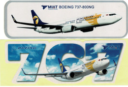 2 Aufkleber Mongolian Airlines (Boeing 737-800 / Boeing 767-300) - Pegatinas