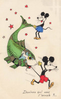 WALT DISNEY Walt Disney * CPA Illustrateur * Poisson D'avril 1er AVRIL * Mickey Mouse * Minnie - Andere & Zonder Classificatie