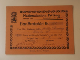 Nationalunio'n Pé'téng, E'ere-Memberkart 1945 - 1940-1944 Duitse Bezetting