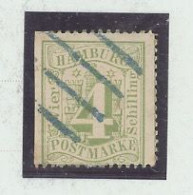 ALLEMAGNE -HAMBOURG -1864-65 - N°18 -4S- VERT -Obl , DENTELE SUR 3 COTES - Hambourg