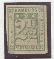 ALLEMAGNE -HAMBOURG -1864- - N°16A 2 1/2-VERT ( NON DENTELE -NON EMIS ) .NSG - Hamburg