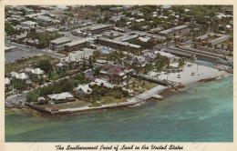 CARTOLINA  KEY WEST,FLORIDA,STATI UNITI-THE SOUTHERNMOST POINT OF LAND IN THE UNITED STATES-VIAGGIATA 1964 - Key West & The Keys