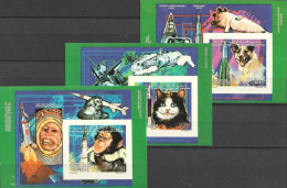 Comores 1992, Space And Animals, Monkey, Dog, Cat, Rabbit, 3BF IMPERFORATED - Comores (1975-...)