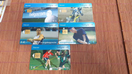 5 Phonecards Sport Belgium Low Issue Rare - With Chip