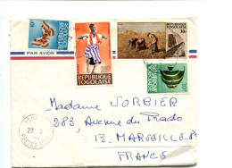 Rép. Togolaise - Affranchissement Sur Lettre - Peinture MILLET / Folklore / Papillon / Poisson - Togo (1960-...)