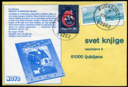 YUGOSLAVIA 1989 Red Cross Week 150 D. Tax Used On Commercial Postcard.  Michel ZZM 168 - Bienfaisance