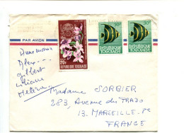 Rép. Togolaise - Affranchissement Sur Lettre -  LIONS CLUB / Fleurs / Poisson - Togo (1960-...)