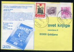 YUGOSLAVIA 1988 Solidarity Week 50 D. Tax Used On Commercial Postcard.  Michel ZZM 155 - Wohlfahrtsmarken