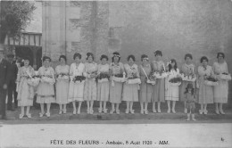 37-AMBOISE- CARTE-PHOTO- FÊTE DES FLEURS 8 AOÛT 1920 - Amboise