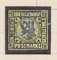 ALLEMAGNE -BERGEDORF -1861 -N°4 -1 1/2 S . NOIR /JAUNE -NSG - Bergedorf