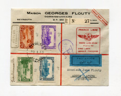 !!! LETTRE RECO PAR AVION DE BEYROUTH POUR ADDIS ABEBA CACHET FRANCE LIBRE 1ERE LIAISON AERIENNE SYRIE-LIBAN-SOMALIE - Storia Postale