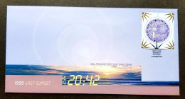 New Zealand Last Sunset 1999 Millennium Kiwi Bird (stamp FDC) *odds Shape *unusual - Brieven En Documenten