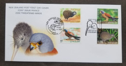 New Zealand France Joint Issue Bird 2000 Kiwi Birds (joint FDC) *dual PMK - Storia Postale