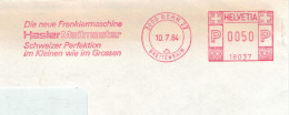 3000 Bern Breitenrain 1984 Frankiermaschine Hasler Mailmaster Schweizer Perfektion Klein Wie Gross No. 18037 - Frankiermaschinen (FraMA)