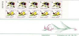 Norge, 1992, 1088/89 MH 18, MNH **, Orchideen. Booklet, Control Number - Carnets