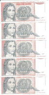 YOUGOSLAVIE 50 MILLION DINARA 1993 VF P 123 ( 5 Billets ) - Yugoslavia