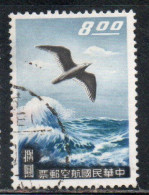 CHINA REPUBLIC CINA TAIWAN FORMOSA 1959 AIR POST MAIL AIRMAIL SEA GULL 8$ USED USATO OBLITERE' - Luchtpost