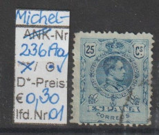 1910 - SPANIEN - FM/DM "König Alfons XIII Im Medaillon" 25 C Blau - O Gestempelt - S.Scan (236Aao 01-06 Esp) - Usados